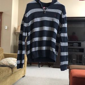 Grey and blue chaps sweater